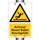 Achtung! Nasser Boden Rutschgefahr