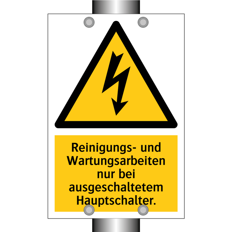 Reinigungs- und Wartungsarbeiten nur bei ausgeschaltetem Hauptschalter.