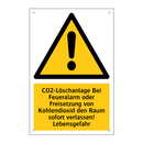 CO2-Löschanlage Bei Feueralarm oder Freisetzung von Kohlendioxid den Raum sofort verlassen! Lebensgefahr