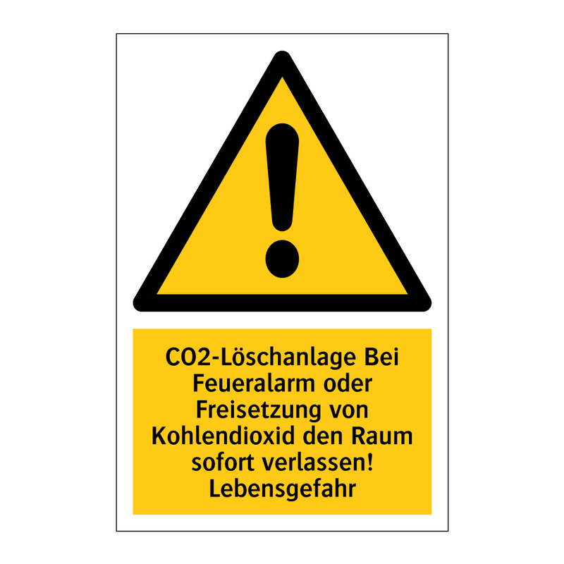 CO2-Löschanlage Bei Feueralarm oder Freisetzung von Kohlendioxid den Raum sofort verlassen! Lebensgefahr
