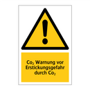 Co₂ Warnung vor Erstickungsgefahr durch Co₂