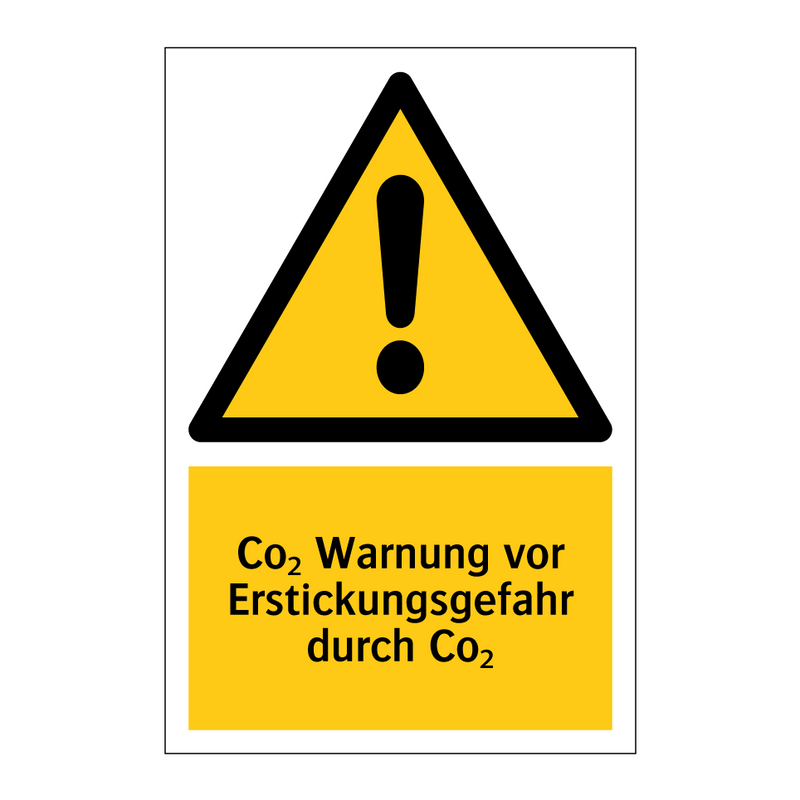 Co₂ Warnung vor Erstickungsgefahr durch Co₂