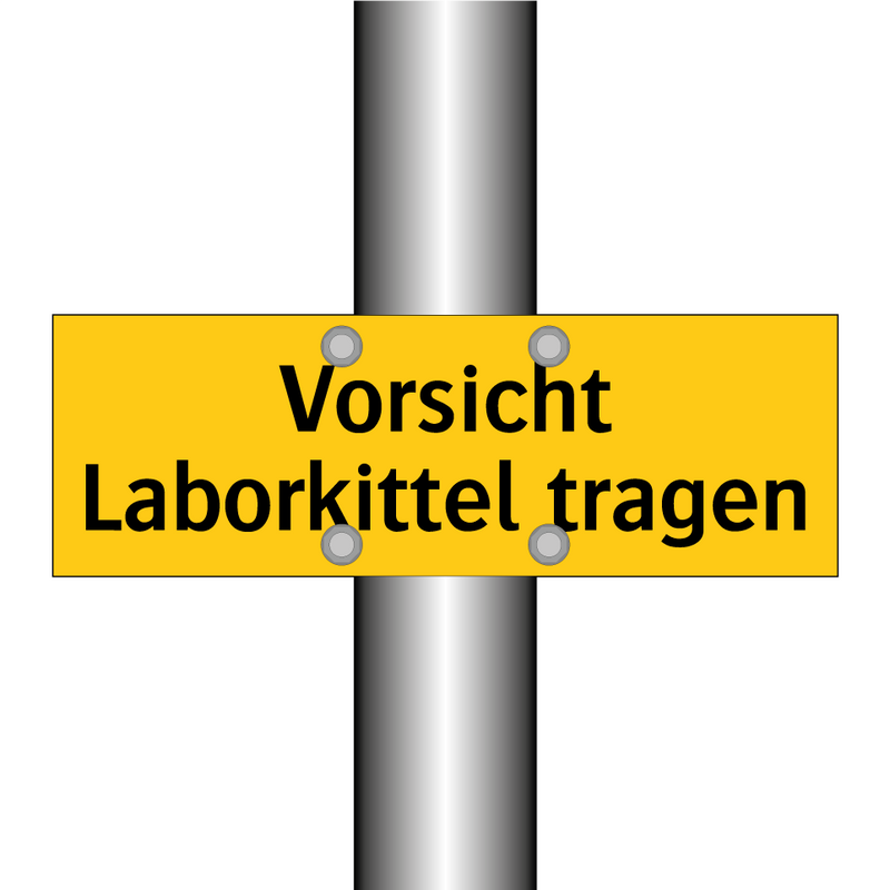 Vorsicht Laborkittel tragen