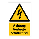 Achtung Verlegte Stromkabel