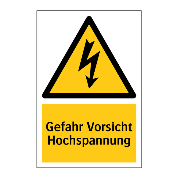 Gefahr Vorsicht Hochspannung