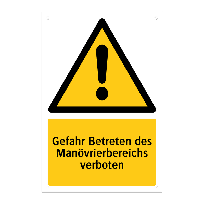 Gefahr Betreten des Manövrierbereichs verboten