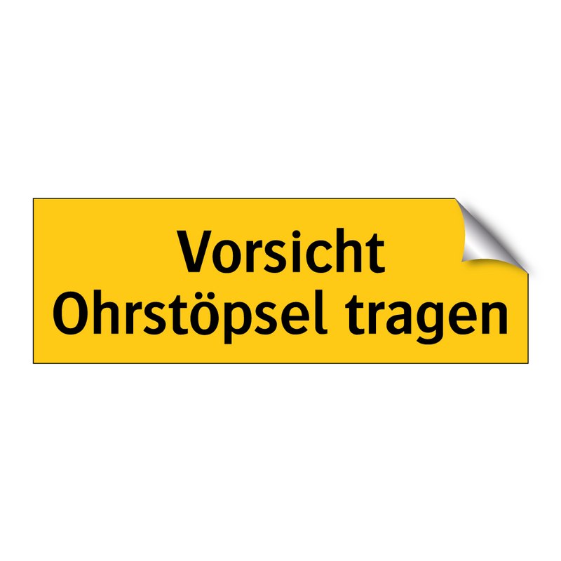 Vorsicht Ohrstöpsel tragen