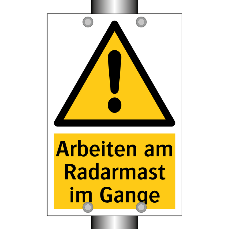Arbeiten am Radarmast im Gange