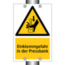 Einklemmgefahr in der Pressbank