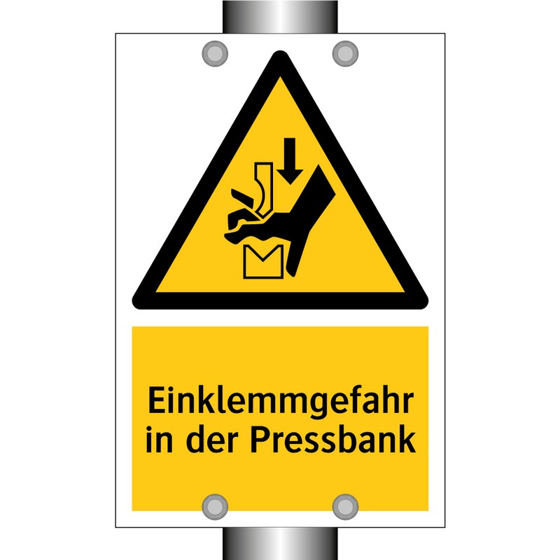 Einklemmgefahr in der Pressbank