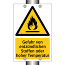 Gefahr von entzündlichen Stoffen oder hoher Temperatur