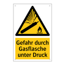Gefahr durch Gasflasche unter Druck