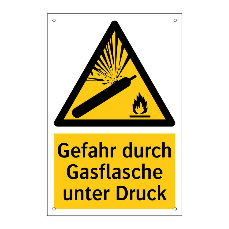 Gefahr durch Gasflasche unter Druck