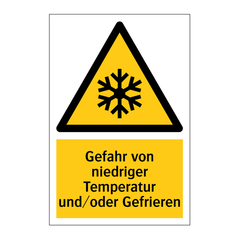 Gefahr von niedriger Temperatur und/oder Gefrieren