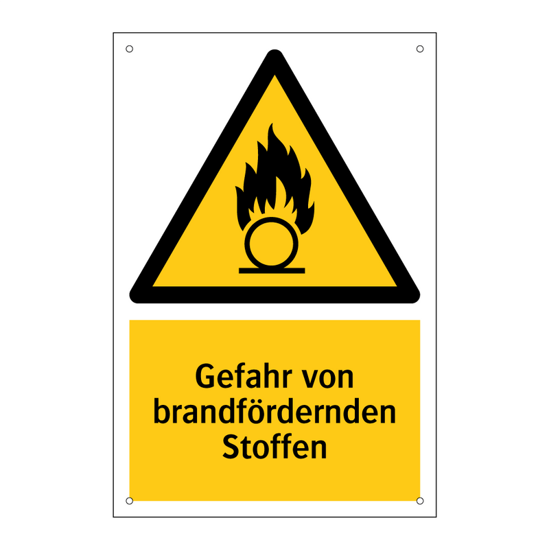 Gefahr von brandfördernden Stoffen