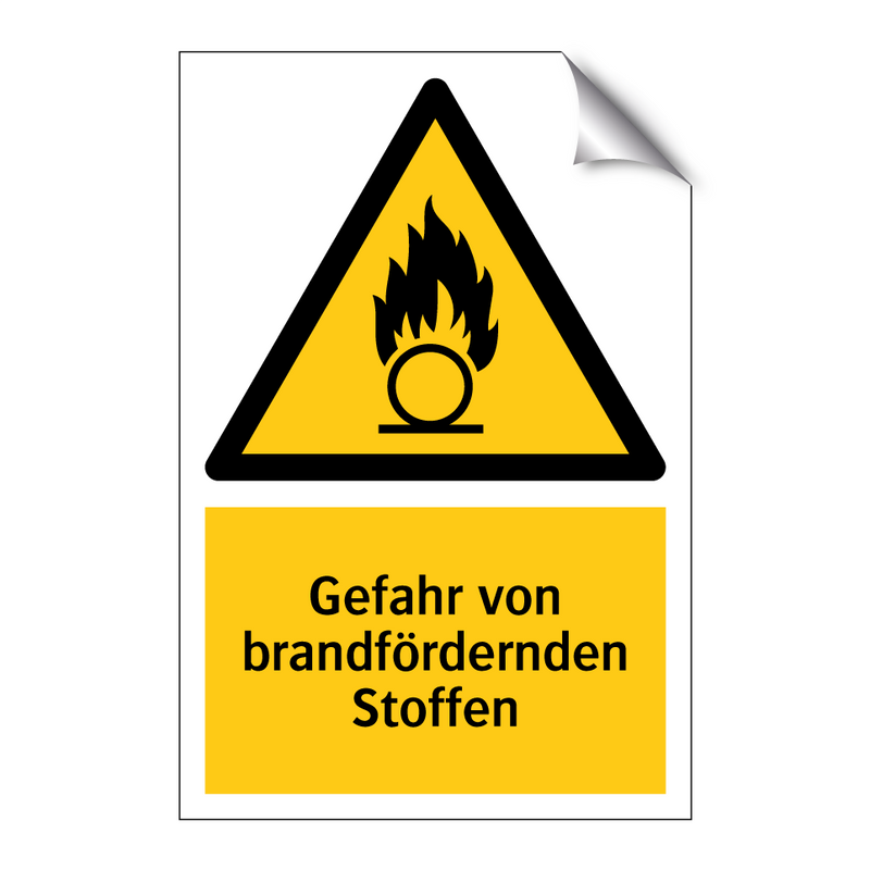 Gefahr von brandfördernden Stoffen