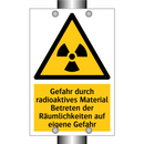 Gefahr durch radioaktives Material Betreten der Räumlichkeiten auf eigene Gefahr