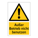 Außer Betrieb nicht benutzen