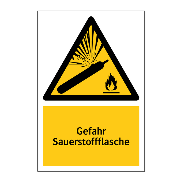 Gefahr Sauerstoffflasche