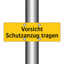 Vorsicht Schutzanzug tragen