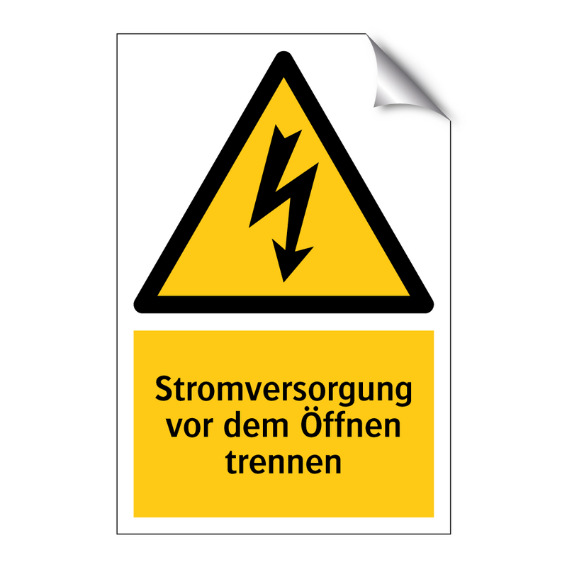 Stromversorgung vor dem Öffnen trennen