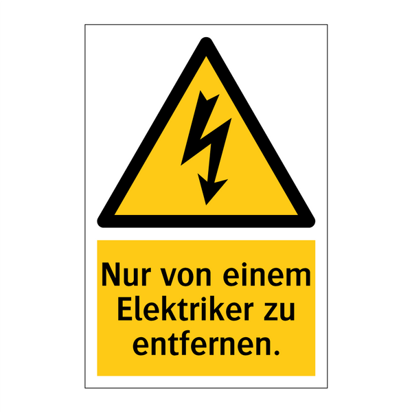 Nur von einem Elektriker zu entfernen.