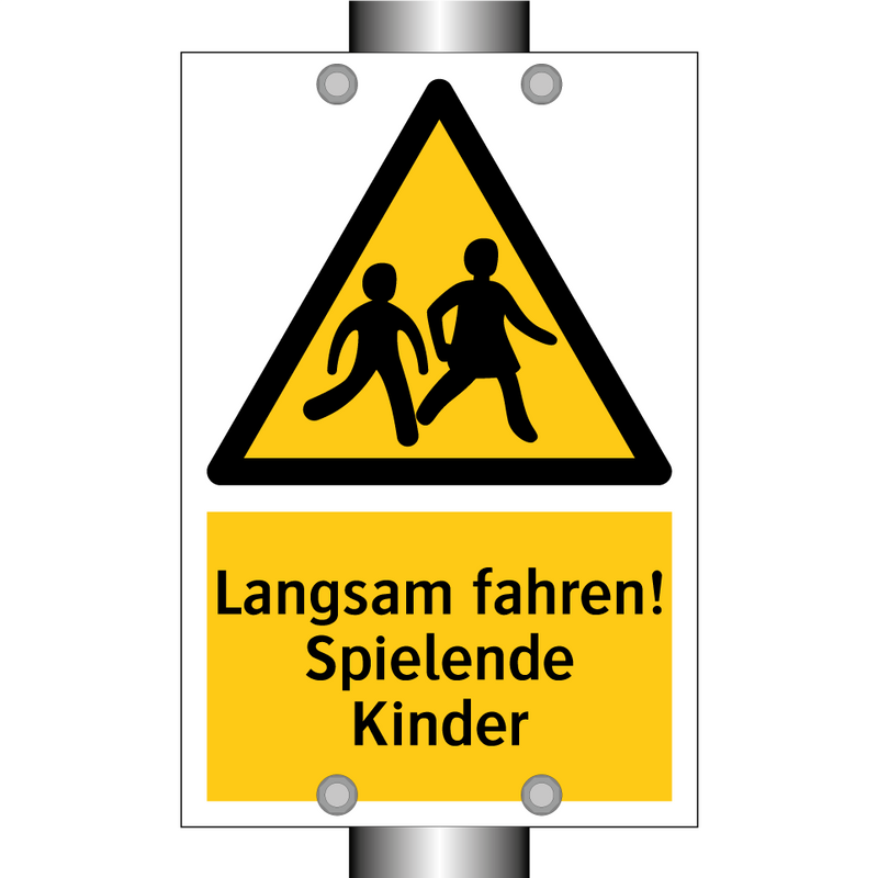Langsam fahren! Spielende Kinder