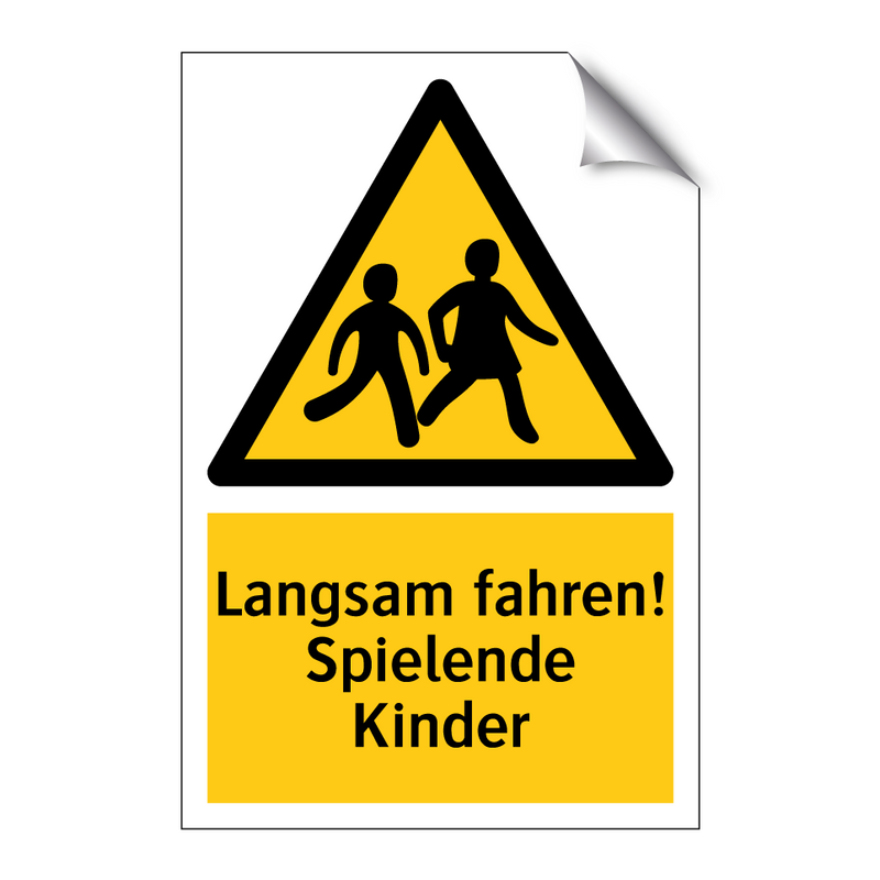 Langsam fahren! Spielende Kinder