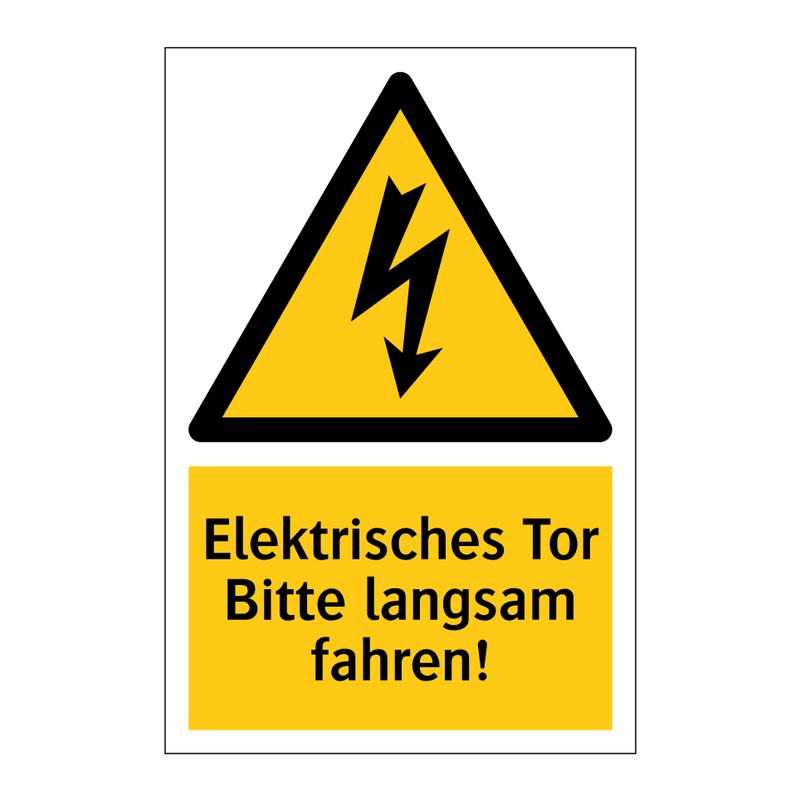 Elektrisches Tor Bitte langsam fahren!