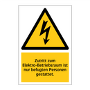 Zutritt zum Elektro-Betriebsraum ist nur befugten Personen gestattet.