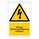 Aufzug! Personenbeförderung verboten!