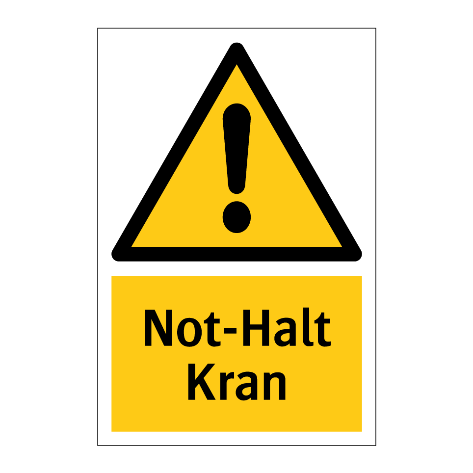 Kauf Not-Halt Kran schild | SignOnline | DE-W5608
