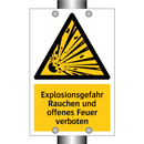 Explosionsgefahr Rauchen und offenes Feuer verboten
