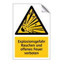 Explosionsgefahr Rauchen und offenes Feuer verboten