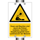 Feuer und Rauchen sind durch die Polizei verboten. Vorsicht! Vergiftungsgefahr beim Laufenlassen der Motoren