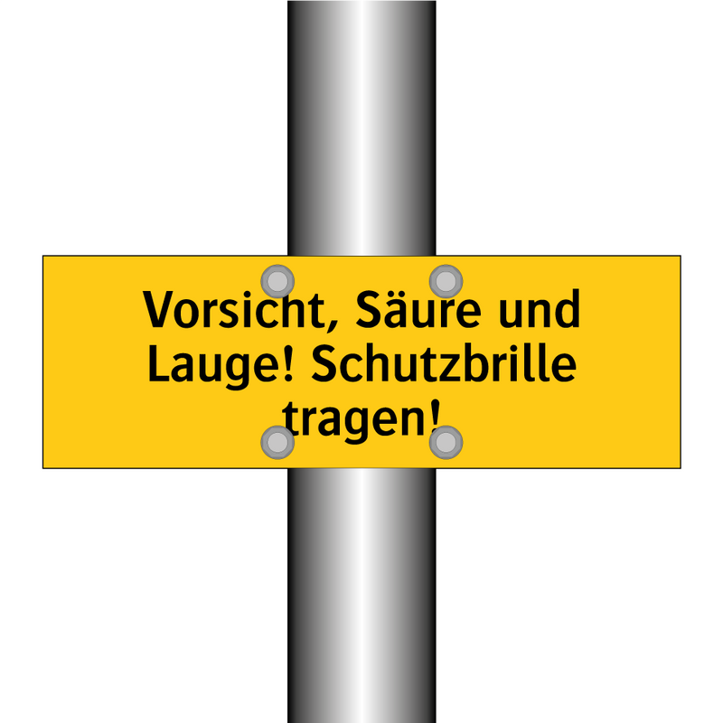 Vorsicht, Säure und Lauge! Schutzbrille tragen!