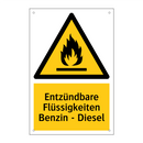 Entzündbare Flüssigkeiten Benzin - Diesel