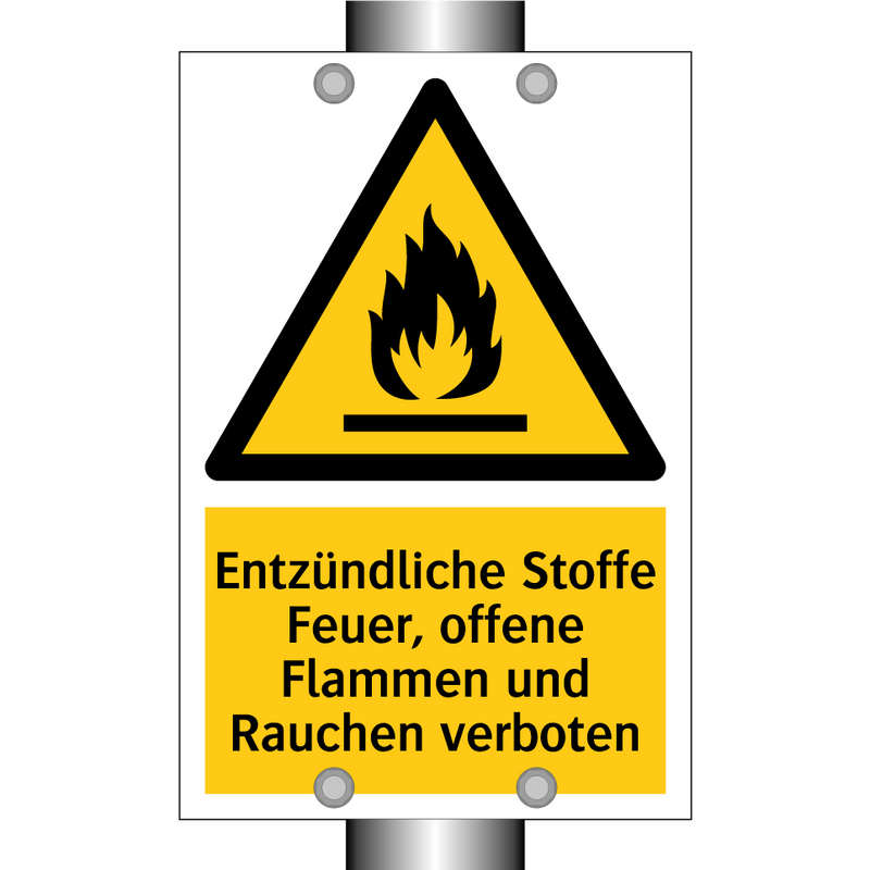Entzündliche Stoffe Feuer, offene Flammen und Rauchen verboten