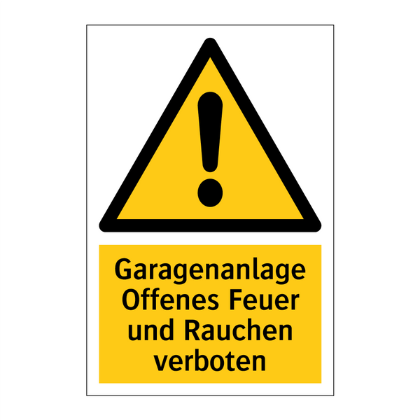 Garagenanlage Offenes Feuer und Rauchen verboten