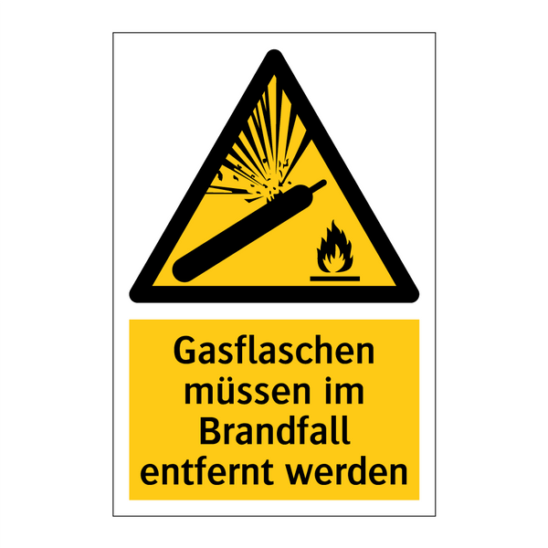 Gasflaschen müssen im Brandfall entfernt werden