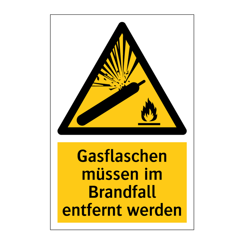Gasflaschen müssen im Brandfall entfernt werden