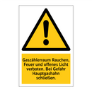 Gaszählerraum Rauchen, Feuer und offenes Licht verboten. Bei Gefahr Hauptgashahn schließen.