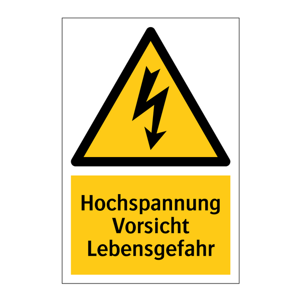 Hochspannung Vorsicht Lebensgefahr