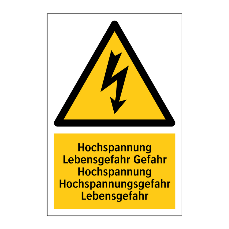 Hochspannung Lebensgefahr Gefahr Hochspannung Hochspannungsgefahr Lebensgefahr