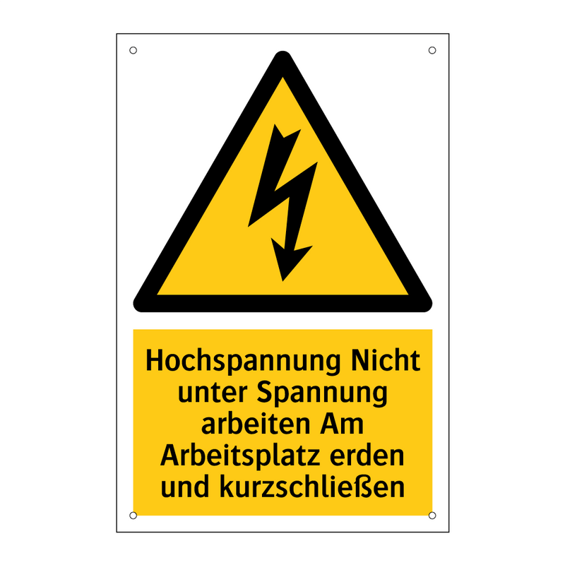 Hochspannung Nicht unter Spannung arbeiten Am Arbeitsplatz erden und kurzschließen