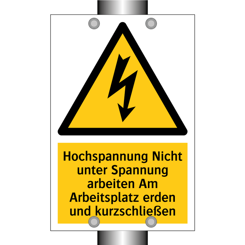 Hochspannung Nicht unter Spannung arbeiten Am Arbeitsplatz erden und kurzschließen