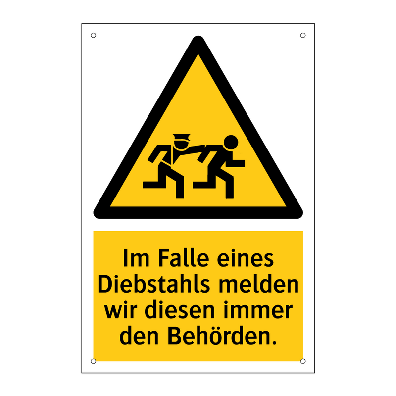 Im Falle eines Diebstahls melden wir diesen immer den Behörden.