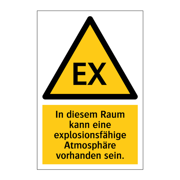 In diesem Raum kann eine explosionsfähige Atmosphäre vorhanden sein.