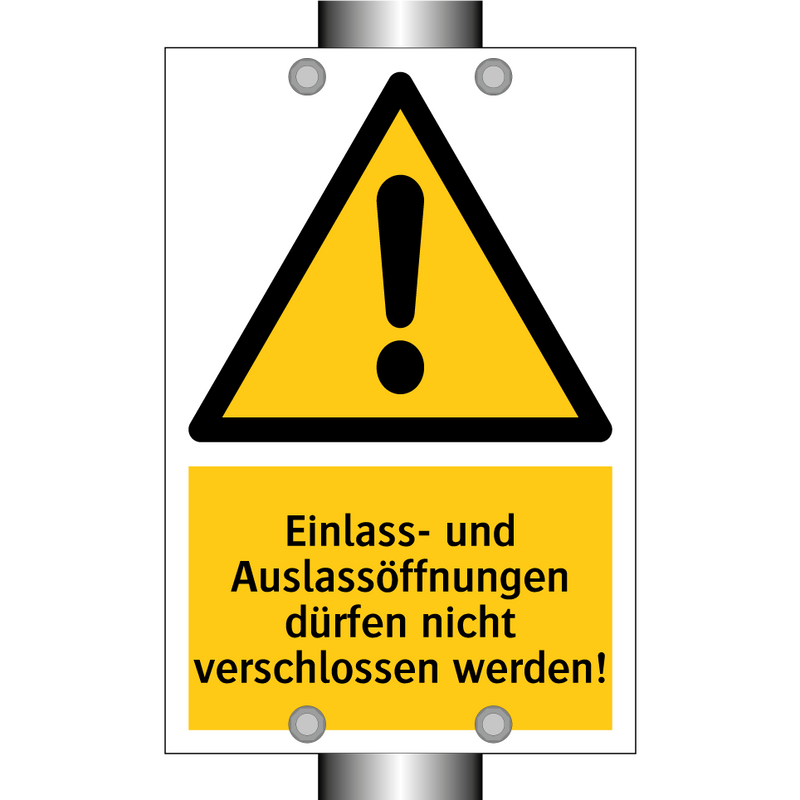 Einlass- und Auslassöffnungen dürfen nicht verschlossen werden!