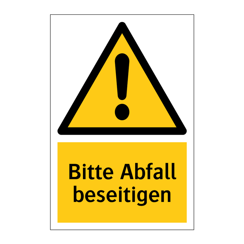 Bitte Abfall beseitigen